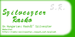 szilveszter rasko business card